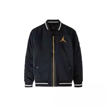 Теплая куртка на молнии с вышитым логотипом Jordan Jumpman и бейсбольным воротником, детские куртки черного цвета JD2212006GS002 S