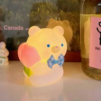 Теплая лампа Ночник Работает от батареек Мультяшный Милый в форме кролика и медведя Bear