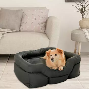 Теплая лежанка для собак, удобный, моющийся и съемный чехол, дизайн на молнии, 57x47x24 см, дышащий, для домашних животных