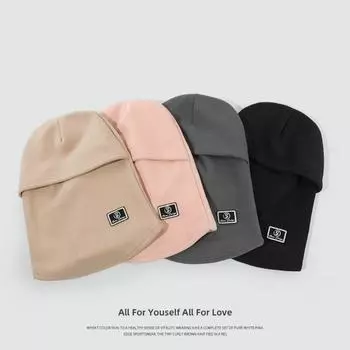 Теплая маска с капюшоном, шапки-бини, утолщенная шапка-шлем, модная флисовая балаклава, шапка для девочек чёрный