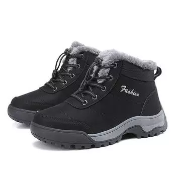 Теплая меховая легкая хлопчатобумажная обувь Мужская прогулочная обувь Мужская зимняя обувь Кроссовки 36 чёрный/фиолетовый