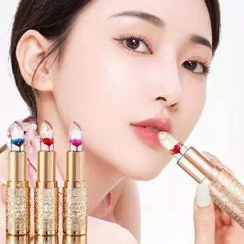 Теплая меняющая оттенок помада 3 г Стойкий макияж Питательная увлажняющая помада Цветоадаптирующий бальзам для губ Увлажняющий цветочный блеск для губ C
