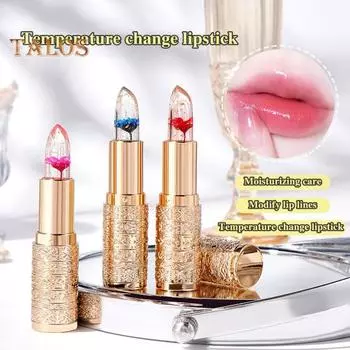 Теплая меняющая оттенок помада 3 г Стойкий макияж Питательная увлажняющая помада Цветоадаптирующий бальзам для губ Увлажняющий цветочный блеск для губ A