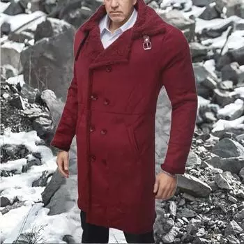 Теплая мужская куртка из меха All-in-one, замшевое пальто из овечьей шерсти S