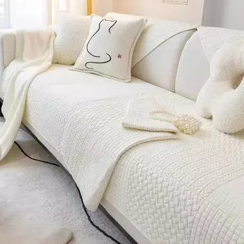 Теплая нескользящая хлопковая подушка для дивана, современный однотонный тканевый чехол для дивана, полотенце, всесезонный универсальный декор для гостиной и дома 70x70