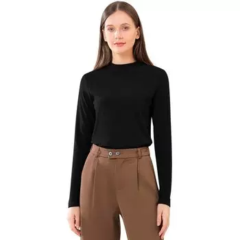 Теплая нижняя одежда с длинным рукавом для похудения в холодную погоду зимой [Barifall] Женщины, шея, футболка, рубашка, однотонная, топ, нижняя одежда, весна,