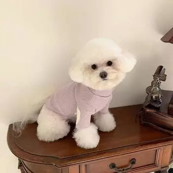 Теплая нижняя рубашка для собаки, мягкая базовая рубашка для собаки, пуловер для питомца пуделя для щенка XS фиолетовый