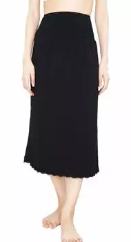 Теплая нижняя юбка с мягким прессом на животе Юбка типа LL Черная 2405 [Jaconne] (Длина 75см)