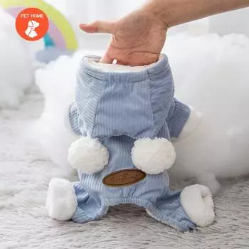 Теплая одежда для домашних животных, милое пальто с принтом, рубашка, рубашка для маленьких и средних собак, кошек, Тедди, зимний наряд для французского бульдога, чихуахуа XS красный