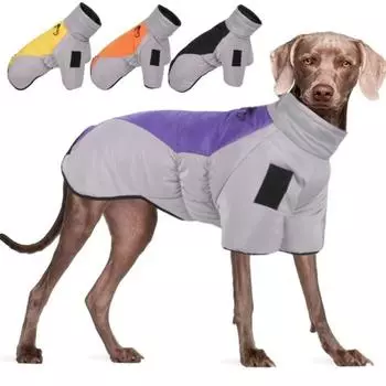 Теплая одежда для собак из хлопка с высоким воротом, светоотражающий жилет для больших собак, костюм лабрадора, куртка для собак на открытом воздухе 4XL