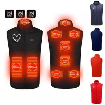 Теплая одежда на открытом воздухе с подогревом для катания на лыжах, рыбалки, зарядка через пальто с подогревом L чёрный