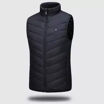 Теплая одежда на открытом воздухе с подогревом для катания на лыжах, рыбалки, зарядка через пальто с подогревом S чёрный