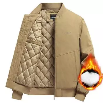 Теплая одежда с хлопковой подкладкой Мужская утепленная куртка с воротником-стойкой и хлопковой подкладкой Куртка с хлопковой подкладкой Повседневная одежда с хлопковой подкладкой для мужчин M чёрный