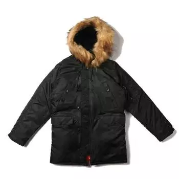 Теплая парка больших размеров, мужская зимняя куртка, классическая парка для экстремально холодной погоды, водонепроницаемый съемный искусственный мех вокруг капюшона XS чёрный
