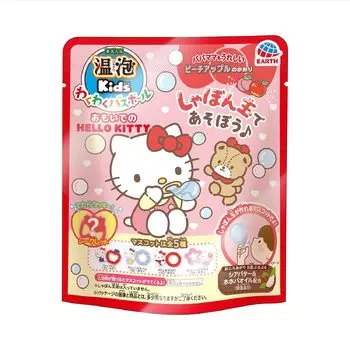 Теплая пена ONPO Kids Bath Salts Волнующий шарик для ванны Воспоминания о HELLO KITTY Яблоко Талисман Все 5 типов Детский [Аромат персика] (Земля Фармацевтика)