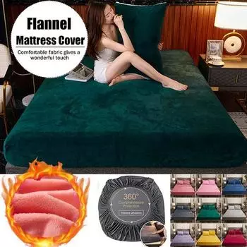 Теплая плюшевая эластичная простыня наматрасник зимнее покрывало 90/150/180 см King Size однотонная фланелевая двуспальная простыня (нет наволочек) Bed sheet (90x200x25cm) темно-серого