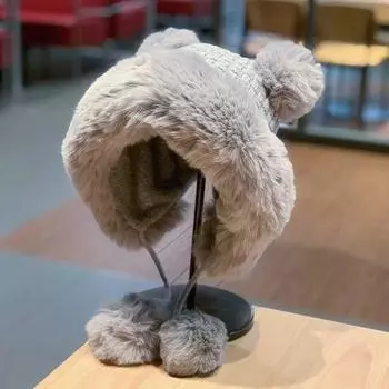 Теплая плюшевая шапка, утолщенная, шапка-бомбер, модная зимняя шапка для женщин