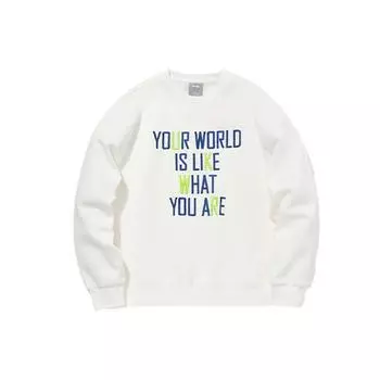 Теплая повседневная толстовка с круглым вырезом Li Ning CF Series на флисовой подкладке, женская толстовка цвета Off-White AWDQB32-6 XXL