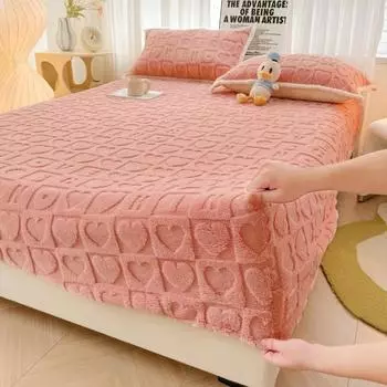 Теплая простыня из тафты, бархатный флис, постельное белье, коралловый флис, простыня с резинкой, простыня, защитный чехол для матраса(Нет наволочки) 90x200cm Only a Sheet