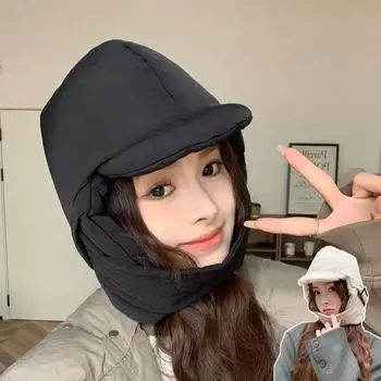 Теплая пуховая шапка для верховой езды и катания на лыжах шапка-балаклава шапка-бини шапка для защиты от холода шарф комплект для активного отдыха