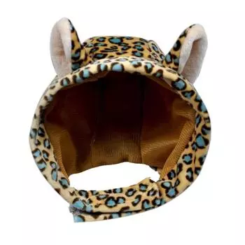 Теплая Рождественская Шапка для Питомца Мягкая Кошачья Шапка для Косплея Декоративная Шапка-Костюм для Наряжания Кошек Фотография S-leopard print