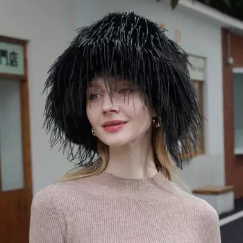 Теплая шапка, детская плюшевая шапка-рыбак, однотонная, универсальная, толстая шапка-тазик белый