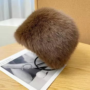 Теплая шапка из искусственного меха для женщин, осень-зима, японская толстая меховая шапка-ушанка, защищающая уши