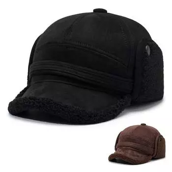 Теплая шапка Lei Feng для мужчин, для отдыха на природе, утолщенная флисовая шапка для пожилых людей one size fits all темно-коричневого