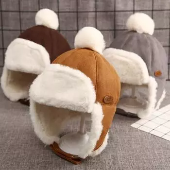 Теплая шапка пилота-шлемника, мужская шапка из искусственного кашемира, русская ушанка, теплые шапки, зимние лыжные шапки