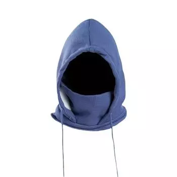 Теплая шапка-пуловер на шнурке, плюшевая зимняя балаклава, модная лыжная маска для женщин синий
