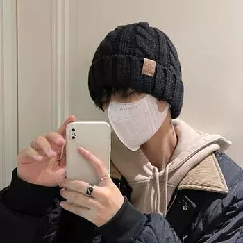 Теплая шапка-пуловер, утолщенная плюшевая шапочка, модная вязаная шапка для женщин/девочек бежевый