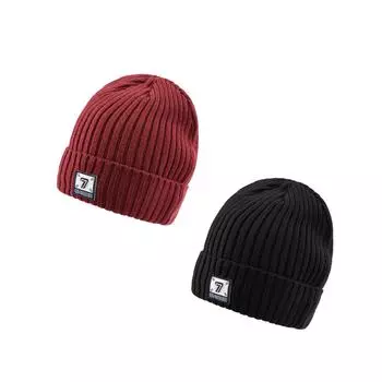 Теплая шапка с капюшоном, вязаная шапка, зимняя мужская и женская, утепленная шерстяная шапка, бордовая, двухслойная, утолщенная, усовершенствованная бордовый