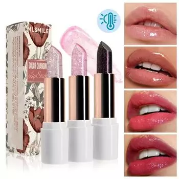 Теплая смена губной помады, 6 цветов, желейная помада, изменение цвета, блеск, увлажняющий и увлажняющий блеск для губ