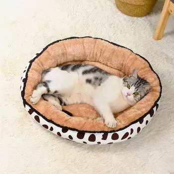 Теплая собачья спальная кровать плюшевая теплая собачья конура кровати для домашних животных гнезда мягкая кошачья кровать домик для сна S-A