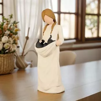 Теплая статуэтка девушки-ангела, украшение для дома, подарок, изделия из смолы One Size