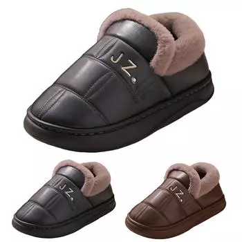 Теплая утепленная плюшевая походная обувь, женская и мужская зимняя обувь, нескользящая хлопковая обувь 40 кофейный