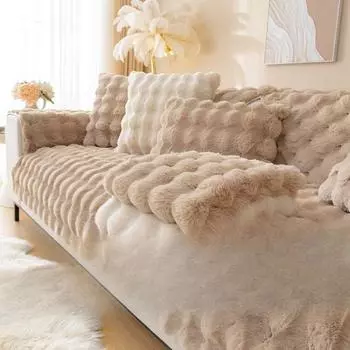 Теплая утолщенная плюшевая подушка для дивана, зимняя нескользящая флисовая подушка, чехол для подушки, тканевое полотенце 70*70cm