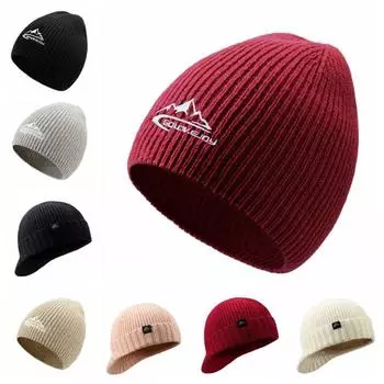 Теплая вязаная лыжная шапка Ветрозащитная лыжная шапка Аксессуары для лыж Вязаные шапки для лыж red-peaked cap