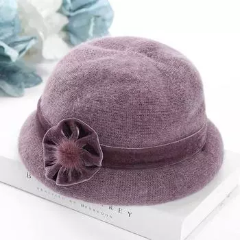 Теплая вязаная шапка для пожилых людей среднего возраста, осень-зима, теплая вязаная шапка из кроличьей шерсти, шапка для бабушки и тети, женские толстые шерстяные шапки для мамы One Size