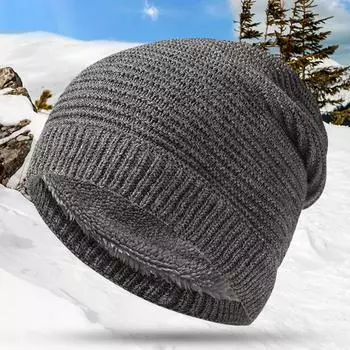 Теплая вязаная шапка зимняя унисекс шапка бини новая теплая шапочка для женщин и мужчин вино красного