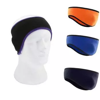 Теплая защита ушей, повязка для волос, зимняя спортивная флисовая повязка на голову для занятий спортом на открытом воздухе, защита лба для катания на лыжах, ветрозащитная повязка на голову Length and width 24*6cm чёрный