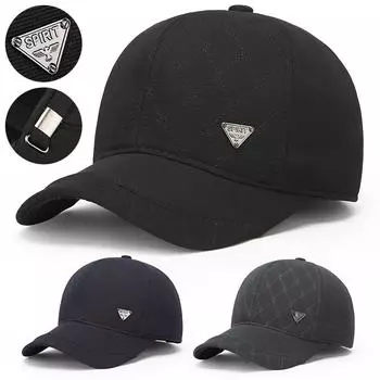 Теплая защитная кепка для ушей для мужчин среднего возраста, осенне-зимняя, толстая бейсболка для мужчин среднего возраста серый