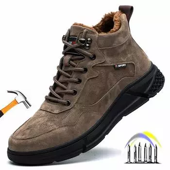 Теплая защитная обувь. Зимняя рабочая обувь для мужчин. Защитная обувь для сварщиков с защитой от искр. Сапоги со стальным носком. Мужская защитная обувь против проколов. 37