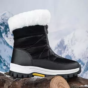Теплая женская обувь Высокие зимние ботинки Удобная хлопковая обувь Женская обувь для активного отдыха Повседневная обувь 36 белый