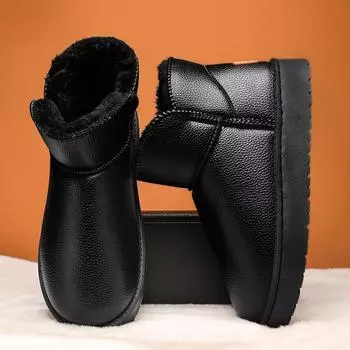 Теплая зимняя хлопковая обувь, мужские теплые меховые домашние тапочки, нескользящие плюшевые тапочки из ЭВА, домашние тапочки для пар с толстой подошвой, шлепанцы 40 чёрный