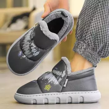 Теплая зимняя хлопковая обувь, женские теплые меховые домашние тапочки, нескользящие плюшевые тапочки из ЭВА, домашние тапочки для пар с толстой подошвой, шлепанцы 40-41 бронзовый