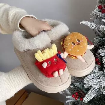 Теплая зимняя хлопковая обувь, женские теплые меховые домашние тапочки, нескользящие плюшевые тапочки из ЭВА, домашние тапочки для пар с толстой подошвой, шлепанцы 36-37 розовый