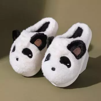 Теплая зимняя хлопковая обувь, женские теплые меховые домашние тапочки, нескользящие плюшевые тапочки из ЭВА, домашние тапочки для пар с толстой подошвой, шлепанцы 36-37 белый