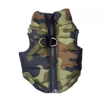 Теплая зимняя куртка из хлопка для собак, мягкий кардиган для домашних животных, пуховик для щенков, утолщенный теплый жилет на осень L-camouflage
