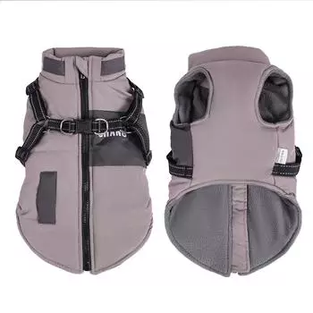 Теплая зимняя одежда для собак, водонепроницаемая куртка для собак, пальто со светоотражающим поясом, мягкая одежда для домашних животных, комбинезон, йоркширский костюм L синий